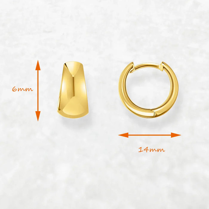 925 Sterling Silver Creole Hinged Hoop Earrings Gold Plated Europe Style Fine Jewelry For Women