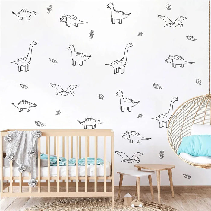 3 Piece Dinosaur Wall Sticker Set For Kids Room Decor