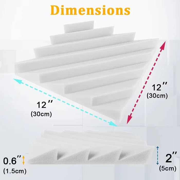 12 Pieces Soundproof Foam Panels For Door Wall Home Office Sound Absorption Treatment Wedges