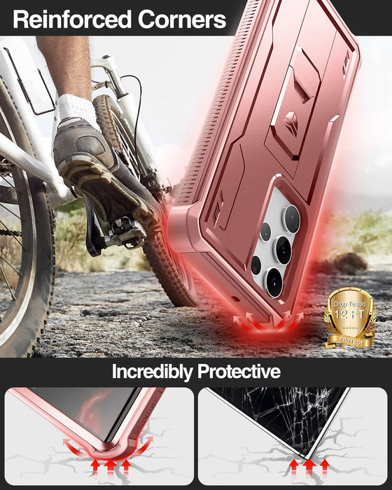 For Samsung Galaxy S22 Ultra 5G Full Body Bumper Military Grade Armor Shockproof Shell Case With Built In Screen Protector