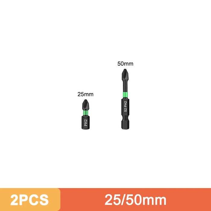 Ph2 Magnetic Cross Impact Screwdriver Bit Set High Hardness Non Slip