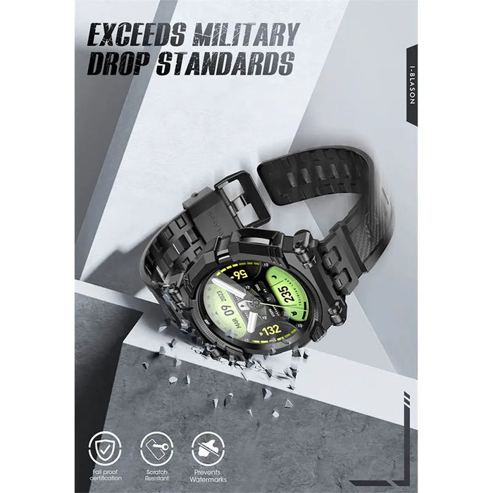 For Samsung Galaxy Watch 6 Classic 47Mm 2023 Rugged Tpu Watch Band With 2-Pack Tempered Glass Screen Protector