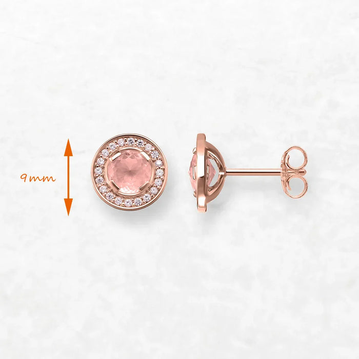 925 Sterling Silver Pink Luna Stud Earrings For Women