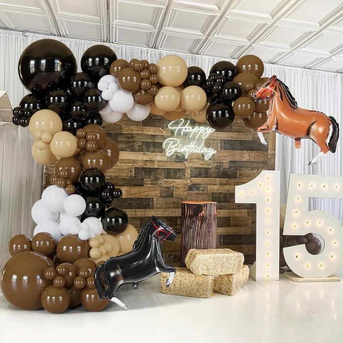 137Pcs Western Cowboythemed Balloon Arch Kit For Rodeo Farm Parties Western Birthday Parties And General Celebration Decorations