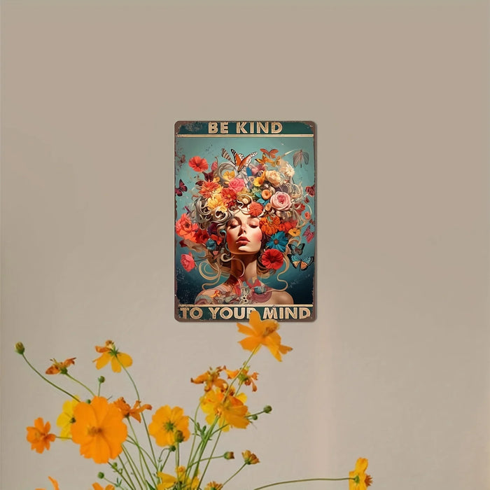 Floral Women'S Cave Decor Retro Metal Sign -2D