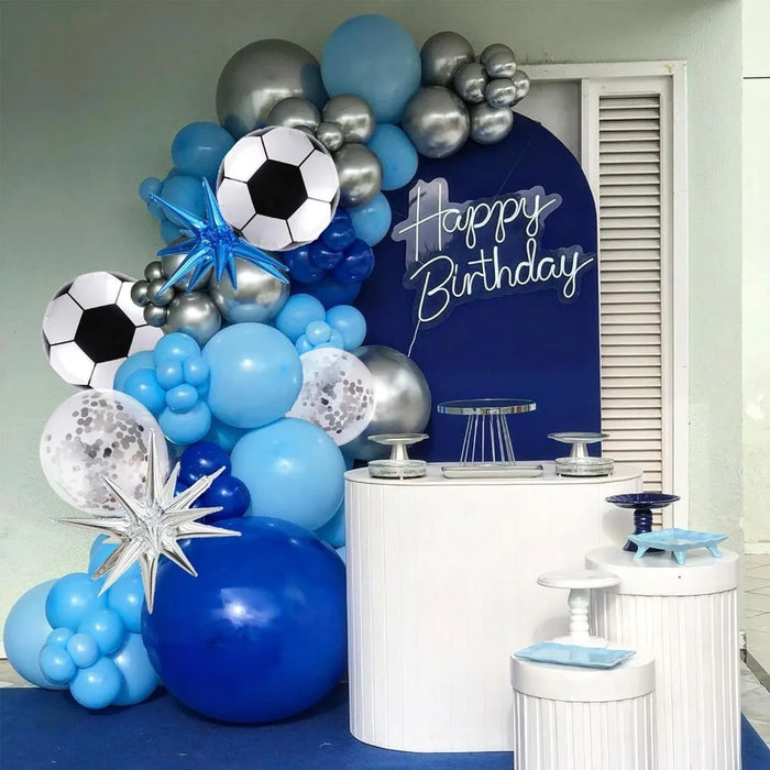 136Pcs Football Themed Balloon Arch Wreath Set For Birthday Football Themed Fan Gatherings Summer Party Decorations