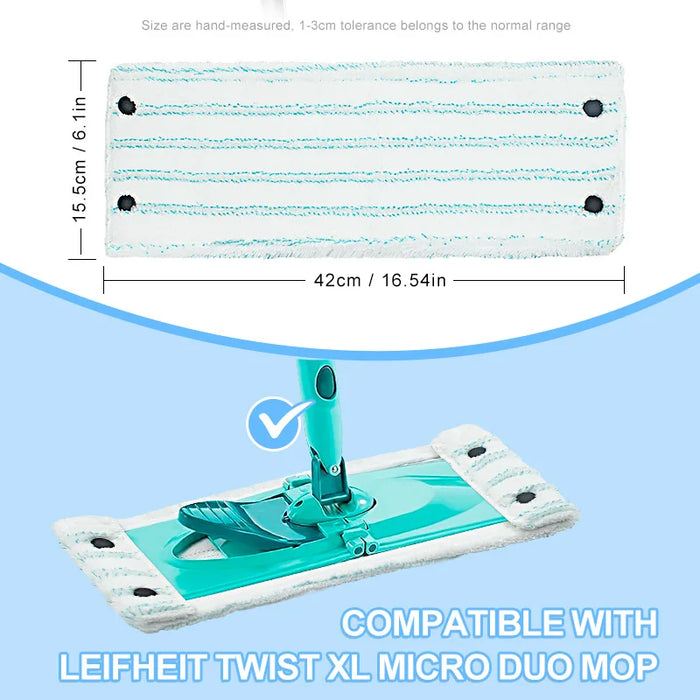 6 Pieces Replacement Wet & Dry Flat Mop Cloth Microfiber Mop Pad Accessories For Leifheit Floor Mop