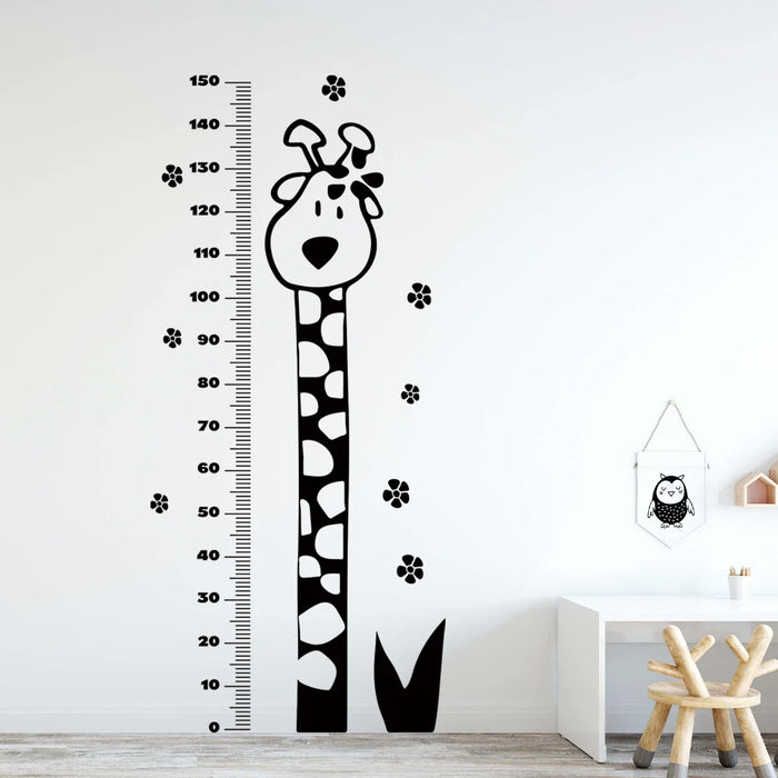 2 Piece Giraffe Height Sticker Set For Kids Room Decor And Growth Measurement