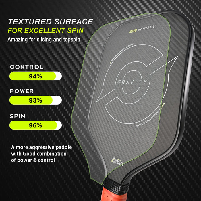 Obria Sports Pickleball Paddle Graphite Composite Pp Honeycomb Core 3K Twilled Carbon Fiber Surface