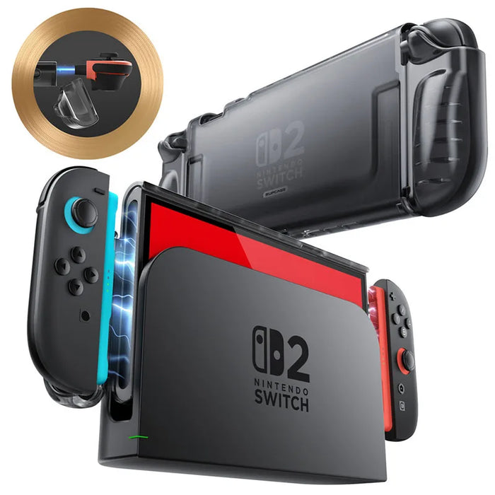 For Nintendo Switch 2 Crystal Protective Clear Case With Quick Release Joycon Design And TPU Grip