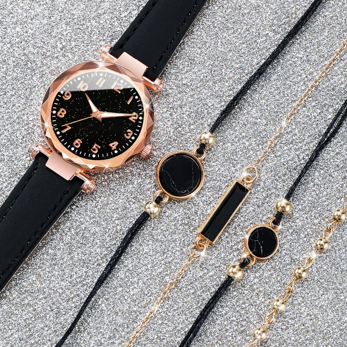 5 Piece Fashion Watch Bracelet Set for Women