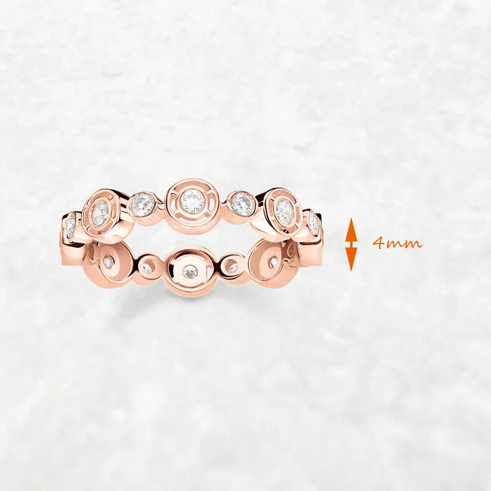 925 Sterling Silver Romantic Gift Rose Gold Ring For Women Real Fine Jewelry