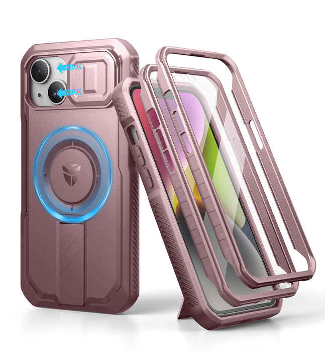 For Iphone 13 14 Compatible Magsafe Shockproof Bumper Slim Protective Case With Slide Camera Case And Adjustable Kickstand