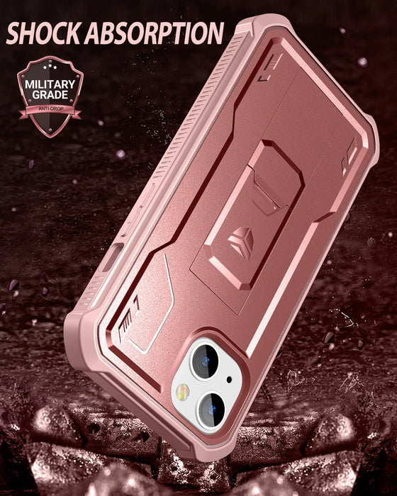 For Iphone 13 Mini Full Body Bumper Military Grade Armor Shockproof Shell Case Holder With Built-In Screen Protector