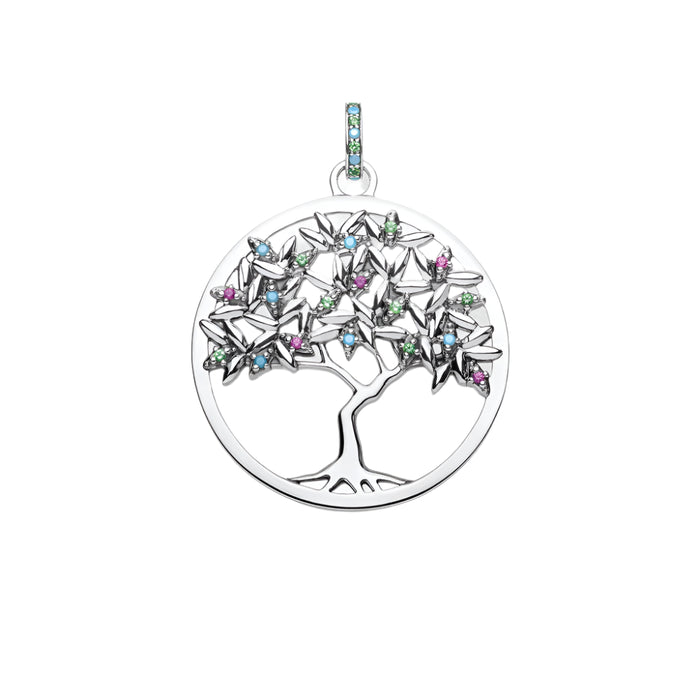 925 Sterling Silver Bohemia Nature Colourful Tree Pendant Happy Gift For Women