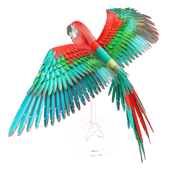 Scarlet Macaw 3D Puzzle With Acrylic Stand Diy Model Kit For Adults