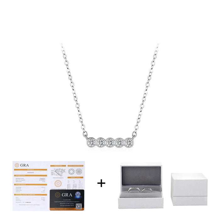 925 Sterling Silver Moissanite Pendant Necklace For Women