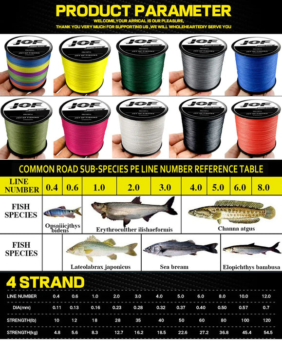 300M 1000M Braided Fishing Line For Carp