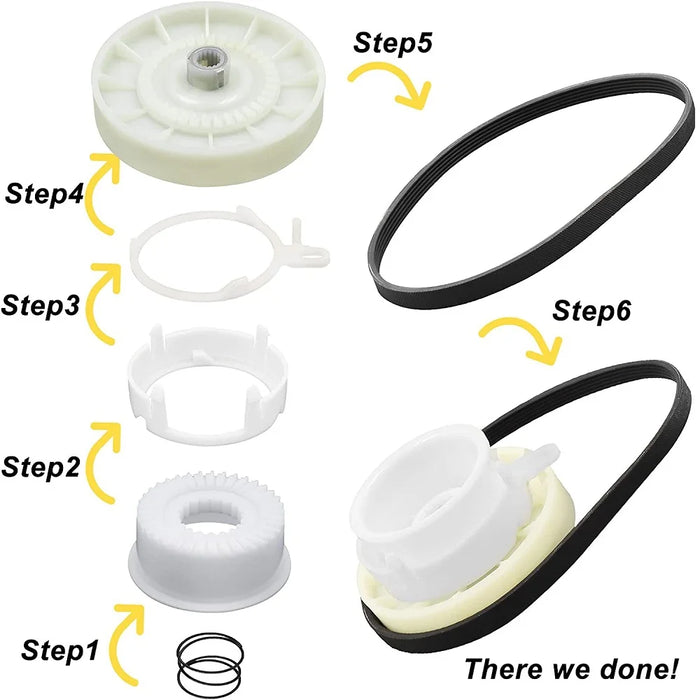 W10721967 Washer Pulley Clutch Kit W10006384 Washer Drive Belt For Whirlpool Kenmore Washer W10721967 W10006356 Ap5951296