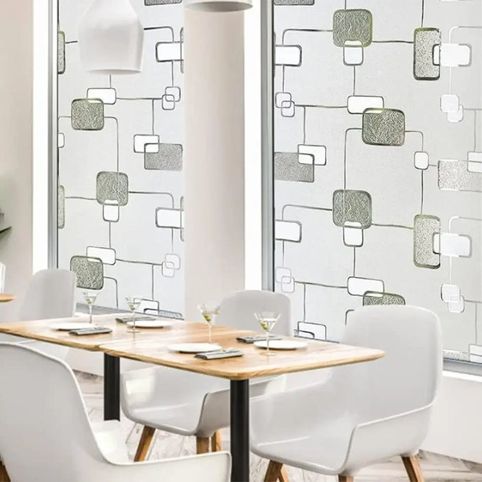 Electrostatic Square Knot Window Film - No Glue Frosted Insulating Blackout