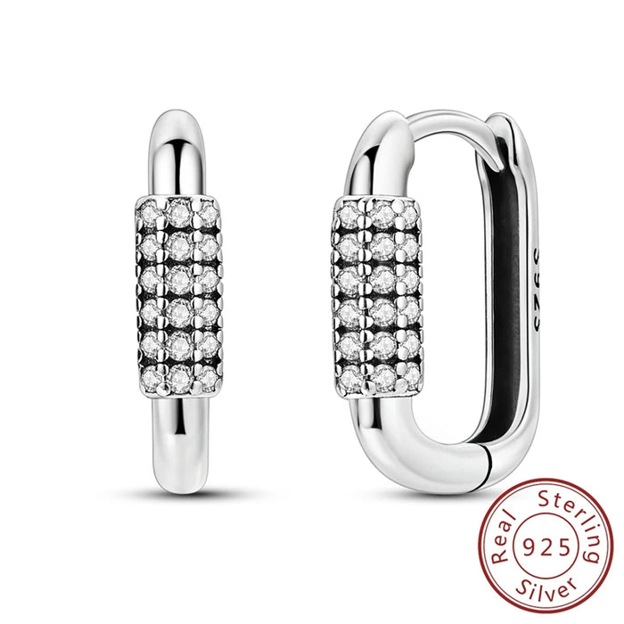 925 Sterling Silver Square Hoop Earrings For Women Simple & Elegant