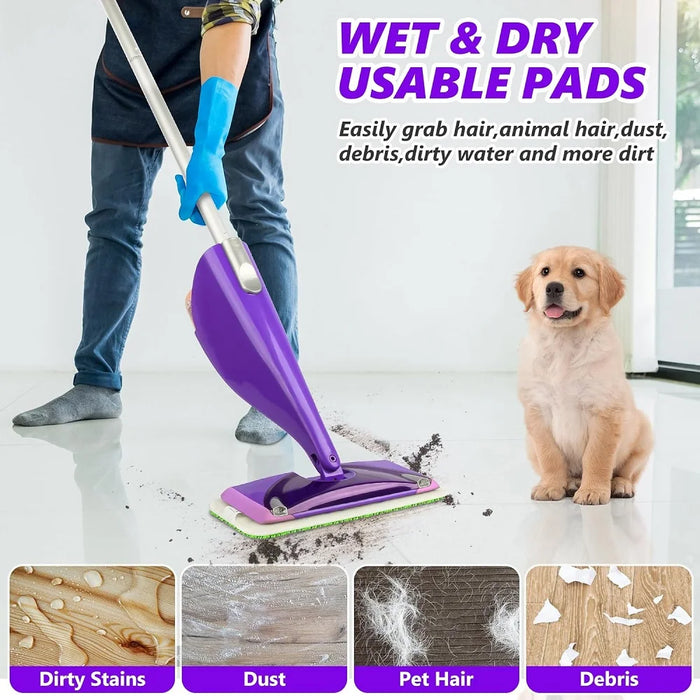 5 Pieces Reusable Mop Pads Compatible With Swiffer Wetjet Mops Wet Dry Head For Swiffer Wet Jet Mop Hardwood Floor Cleaning Green