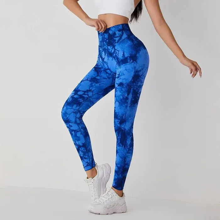 High Waist Tie Dye Yoga Leggings with Scrunch Butt Lift