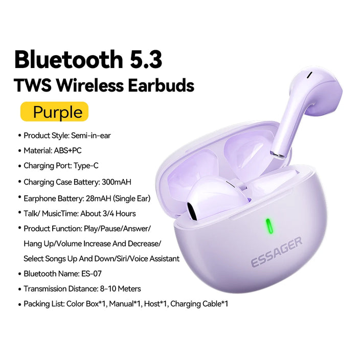 Wireless Earphones Bluetooth 5.3 Tws Mini Headset Sport Stereo In-Ear Bluetooth Earbuds For Iphone Samsung S25 Xiaomi ﻿