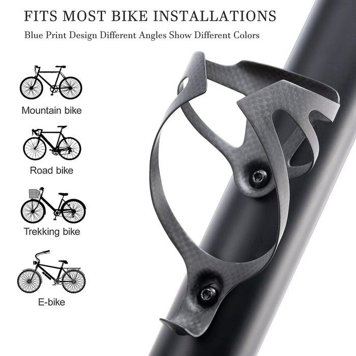 Lightweight Carbon Fiber Bike Water Bottle Cage Matte Black