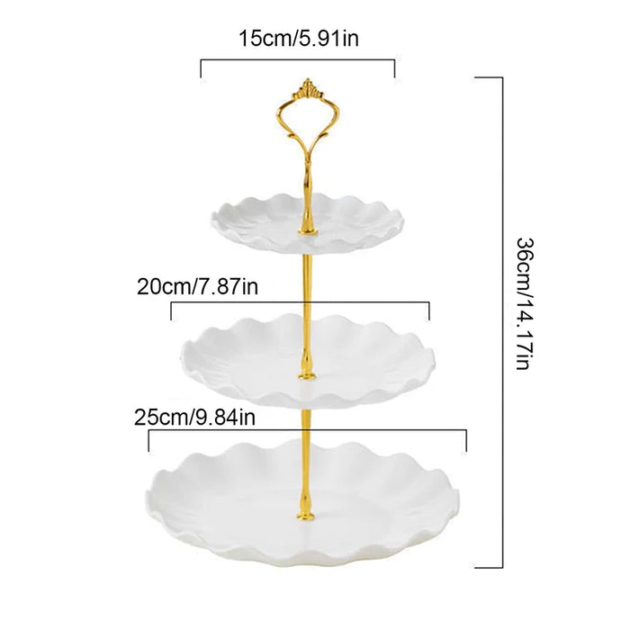 Round Double Layer Cake Stand For Weddings And Parties