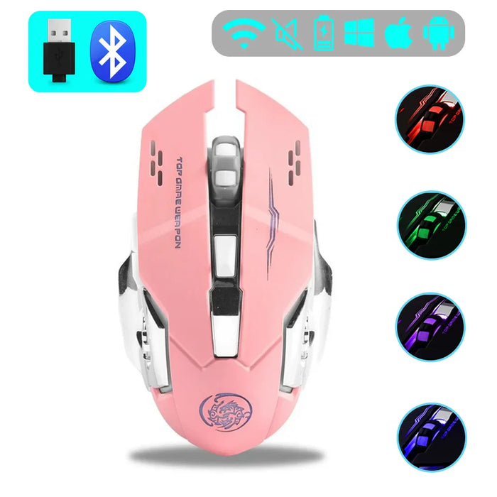 Rechargeable Bluetooth Gaming Mouse Silent & Backlit Pc / Laptop
