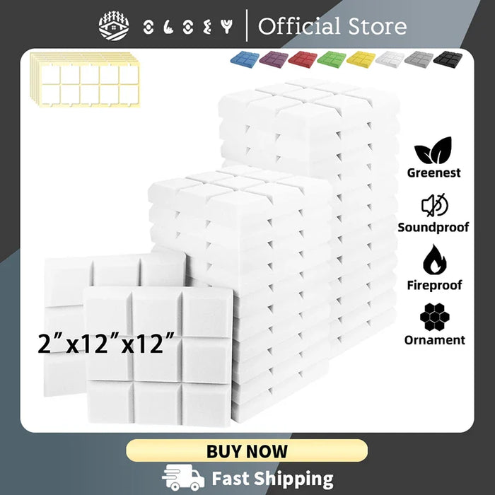6 / 12 / 24 Pieces White Acoustic Foam Panels For Soundproofing Home Studio Treatment
