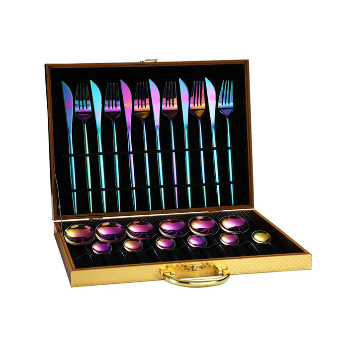 24 Piece High Grade Stainless Steel Tableware Set In Gift Box