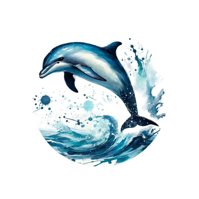 8X8 Inch Dolphin-Themed Metal Sign For Home Garden Office And Outdoor Decor