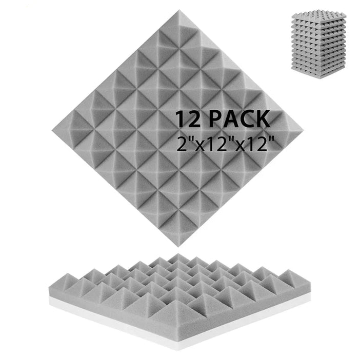12 Pack Acoustic Foam Panels Soundproofing & Insulation For Music Rooms