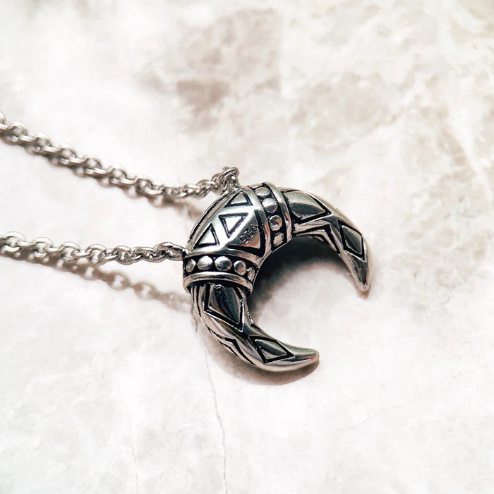 925 Sterling Silver Bohemia Tiger Tooth Necklace Link Chain For Women