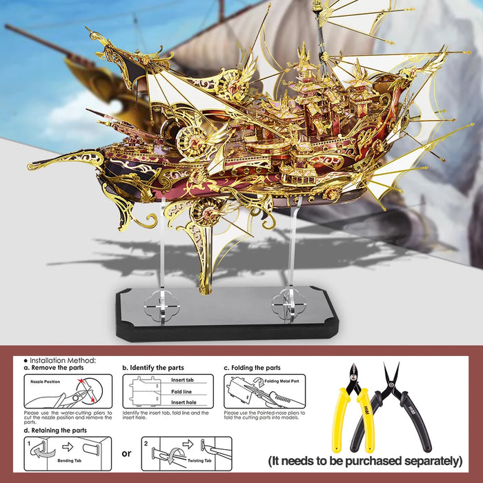 701 Piece Diy 3D Metal Boat Puzzle Kit