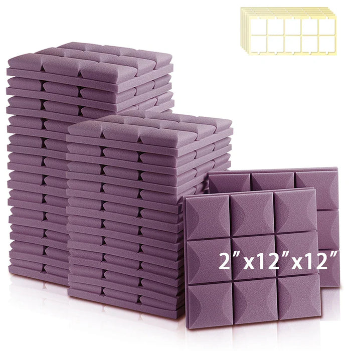 6 / 12 / 24 Pack Soundproof Acoustic Foam Panels For Music Studio Home Insulation Door Wall Decals