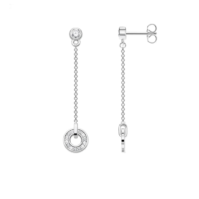 925 Sterling Silver Round Circle Earrings For Women Lucky