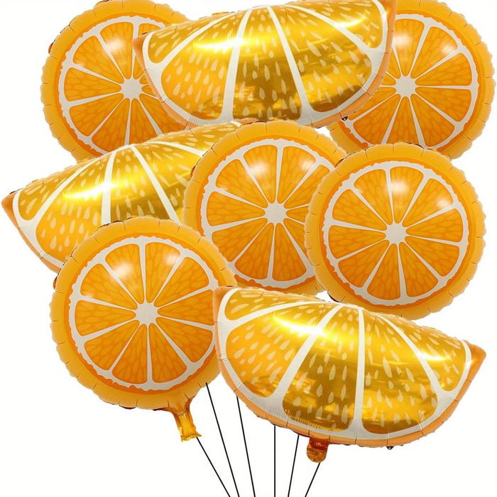 8Pcs Orange Fruit Foil Balloons Party Decoration Birthday Orange Theme Party Wedding Engagement Anniversary Graduation Ceremony