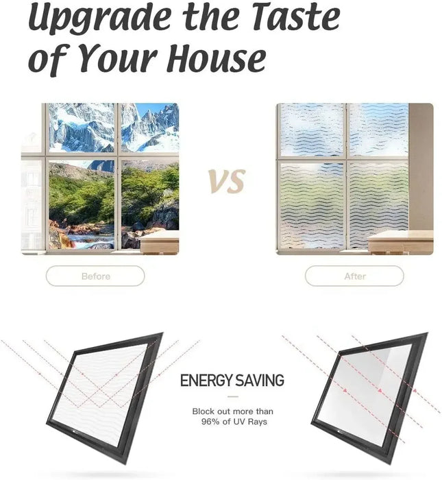 Privacy Window Film - Non-Adhesive Glass Covering