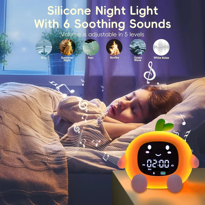 6 In 1 Fruit Shaped Kids' Alarm Clock With Sleep Training & Night Light