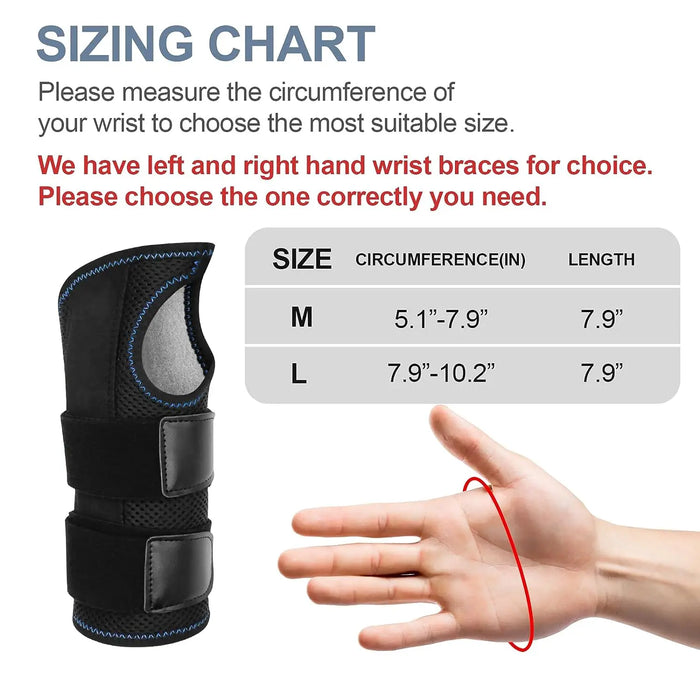 Adjustable Wrist Brace For Carpal Tunnel Relief Night Support With 3 Stays