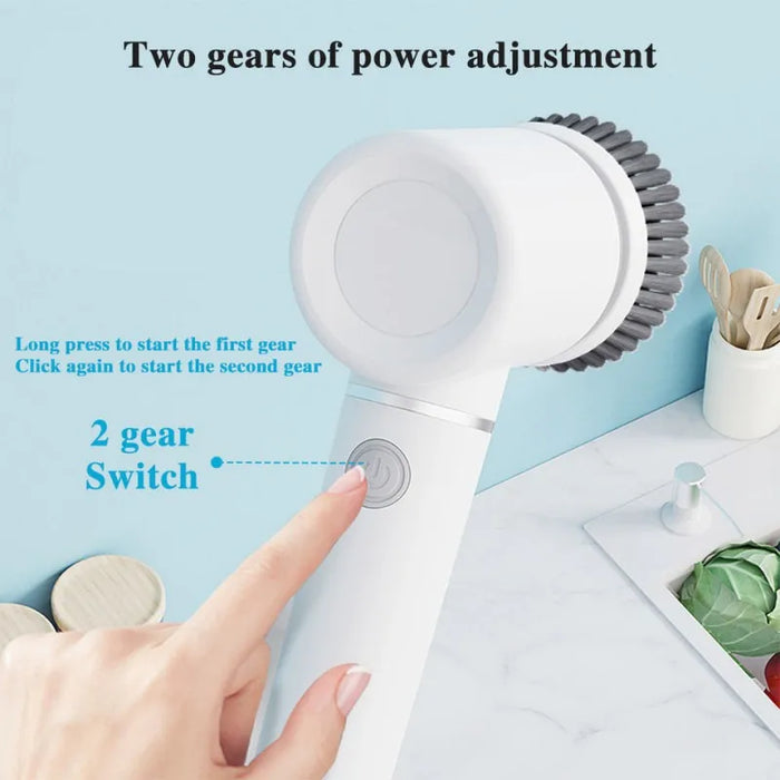 Rechargeable Electric Spin Scrubber With 6 Brush Heads For Cleaning Bathrooms Kitchens And Floors