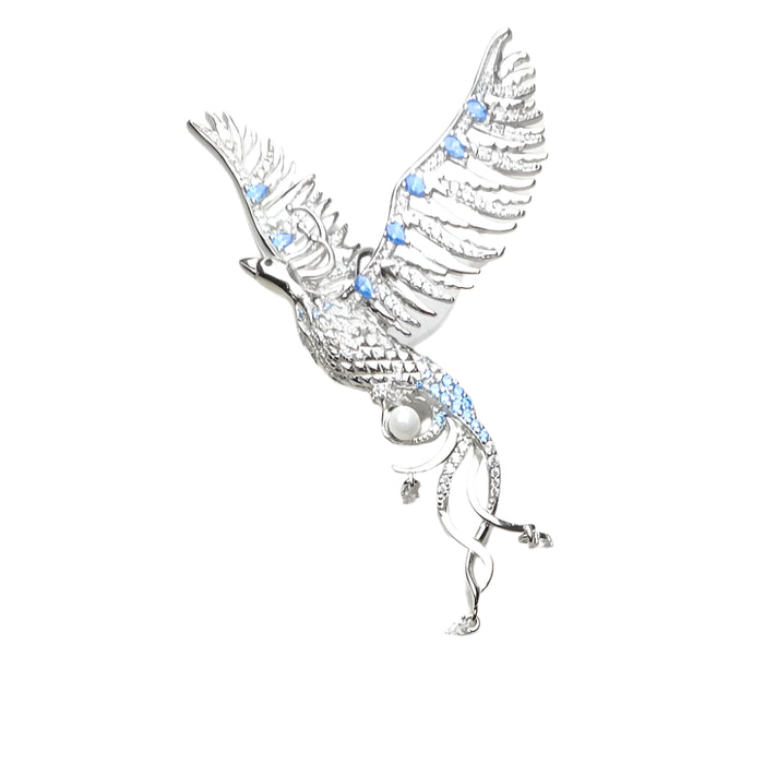 925 Sterling Silver Phoenix Blue Stone Pendant Romantic Gift For Her
