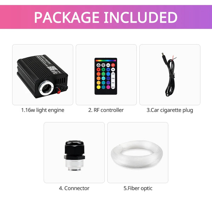 16W Rgbw Car Star Ceiling Light Fiber Optic Led Atmosphere Lamp