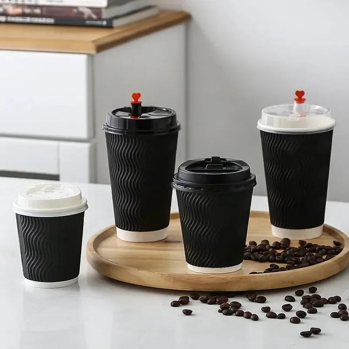 Convenient Disposable Coffee Cups With Lid And Straws