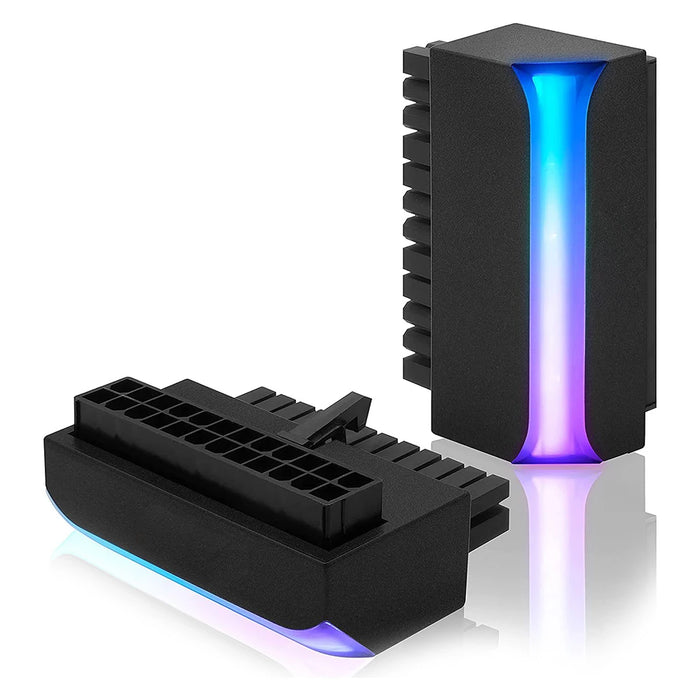 Atx 24 Pin To 90 / 180 Degree Power Plug Adapter Argb Light Mainboard Motherboard Power Supply Cable Modular For Motherboard Pc