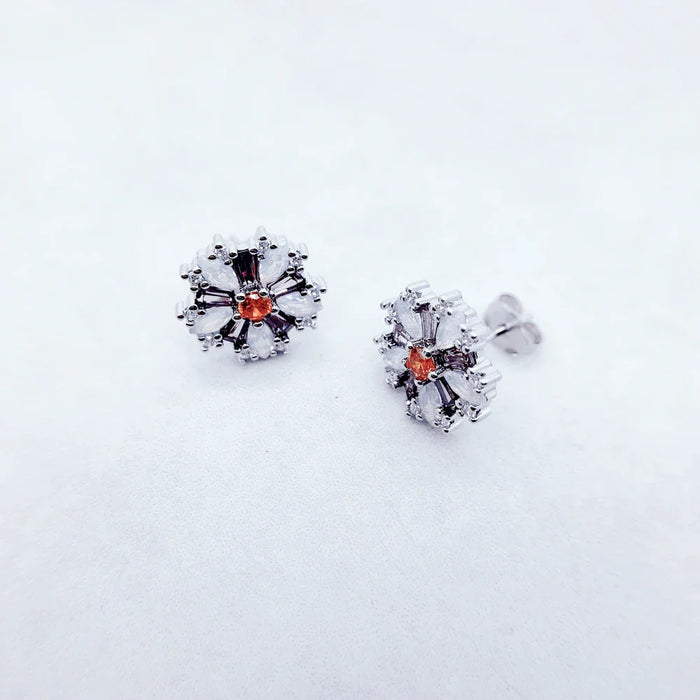 925 Sterling Silver Boho Flower Stud Earrings Romantic Gift