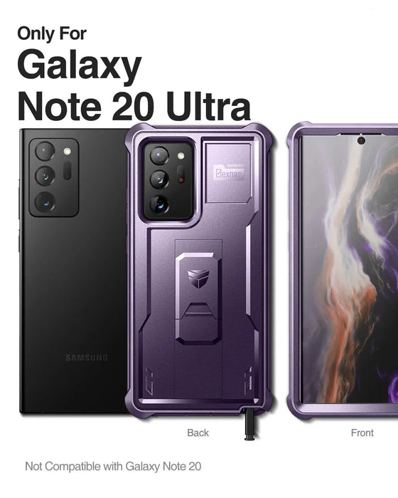 For Samsung Galaxy Note 20 Ultra Heavyduty Military Grade Protection Shockproof Bracket Case Withbuilt-In Screen Protector